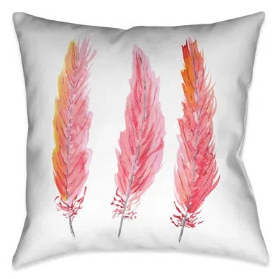 Laural Home Pink Feathers Throw Pillow In Multi