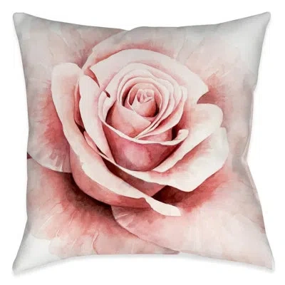 Laural Home Pink Rose I Indoor Decorative Pillow In Multi