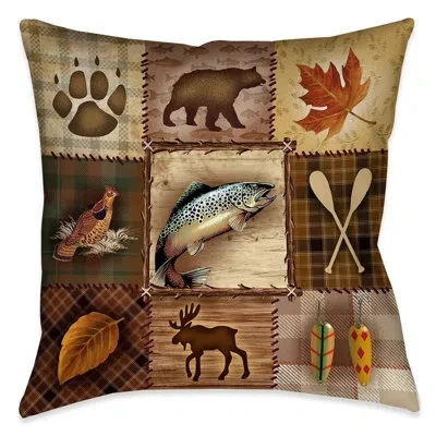 Laural Home Plaid Lodge Indoor Decorative Pillow In Multi