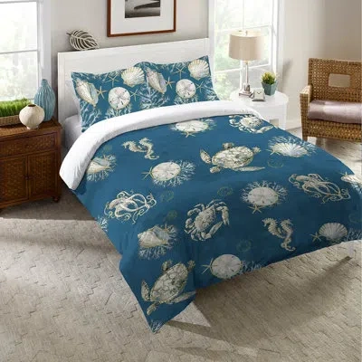 Laural Home Playa Shells Comforter By  In Blue