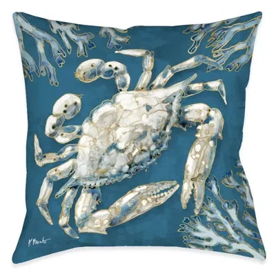 Laural Home Playa Shells Polyester Throw Pillow In Blue