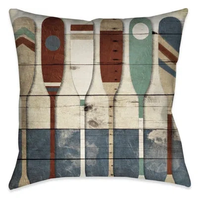 Laural Home Playful Oars Throw Pillow In Multi