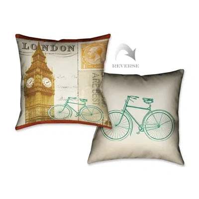Laural Home Postcard From London Ii Throw Pillow In Multi