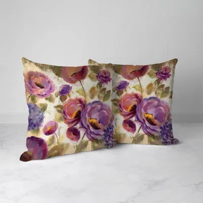 Laural Home Precious Purples And Blues Ii Indoor Decorative Pillow In Blue;green;purple