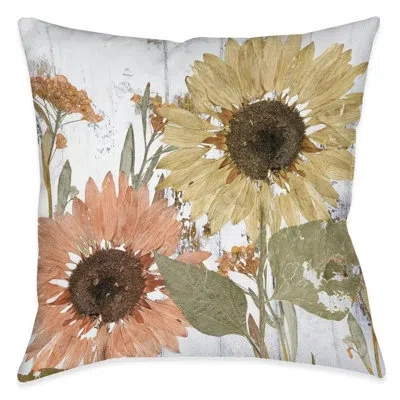 Laural Home Pressed Autumn Sunflowers Indoor Decorative Pillow In Multi