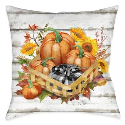 Laural Home Pumpkin Gathering Outdoor Decorative Pillow In Multi