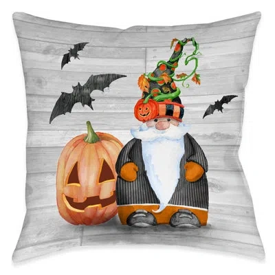 Laural Home Pumpkin Patch Gnome Indoor Decorative Pillow