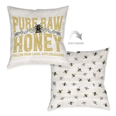 Laural Home Pure Raw Honey Square Pillow Cover & Insert In Multi