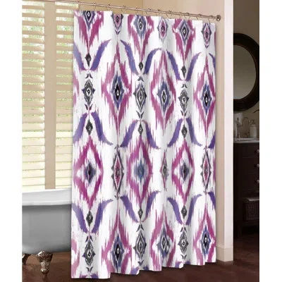 Laural Home Purple Ikat Shower Curtain