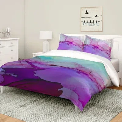 Laural Home Purple Microfiber Reversible Comforter