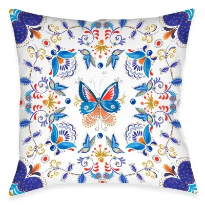 Laural Home Rainbow Butterfly Indoor Decorative Pillow In Multi