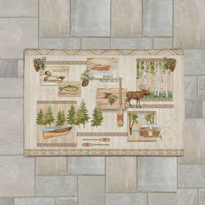 Laural Home Rectangle Lakewood Indoor/outdoor Area Rug With Non-slip Backing In Beige;tan