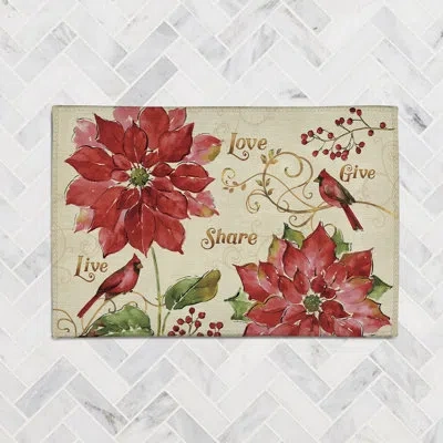 Laural Home Red Christmas Red Christmas Chenille Rug In Red,cream
