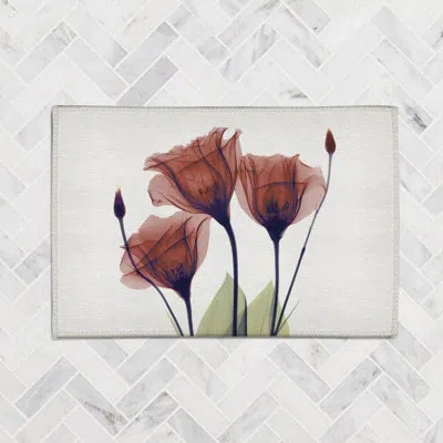 Laural Home Red Gentian X-ray Chenille Rug In Red,off White