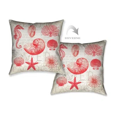 Laural Home Red Shells Ii Throw Pillow In Multi
