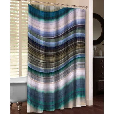 Laural Home Rumba Striped Shower Curtain Liner In Blue