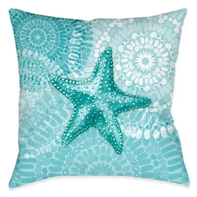 Laural Home Sea Life Medallion Starfish Indoor Decorative Pillow In Multi