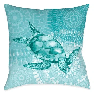 Laural Home Sea Life Medallion Turtle Indoor Decorative Pillow In Multi