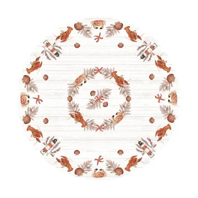 Laural Home Seafood Shack Round Tablecloth In Orange