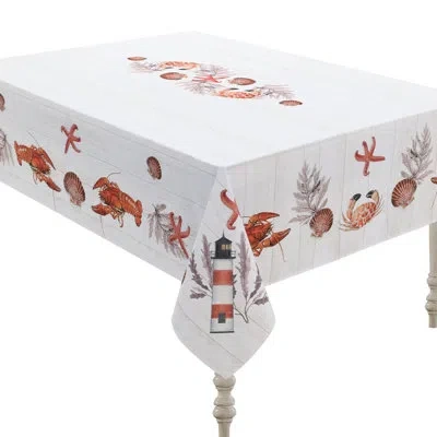 Laural Home Seafood Shack Tablecloth In Orange