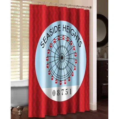 Laural Home Seaside Heights Single Shower Curtain In Red