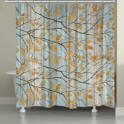 Laural Home Serene Branches Single Shower Curtain In Blue;gray