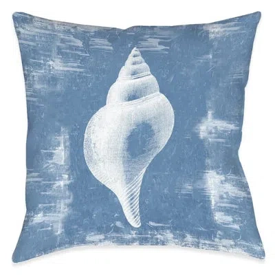 Laural Home Shell Sketch Outdoor Decorative Pillow In Multi