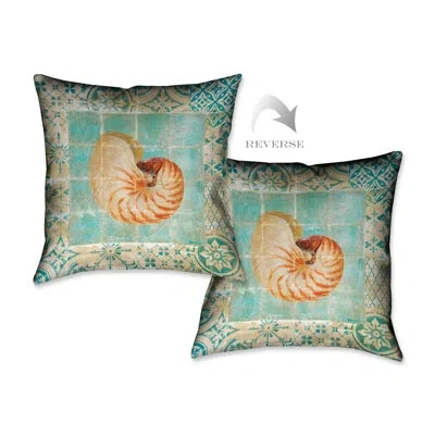Laural Home Shells Tiles Iii Throw Pillow In Multi