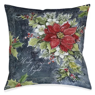 Laural Home Silent Night Poinsettia Indoor Decorative Pillow In Multi