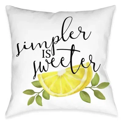Laural Home Simpler Is Sweeter Outdoor Decorative Pillow In Multi