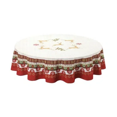 Laural Home Simply Christmas Round Tablecloth In Red