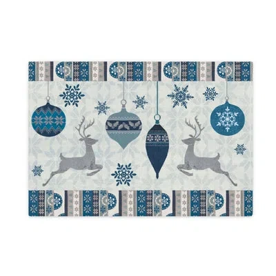 Laural Home Simply Winter 18" X 12" Placemat In Blue