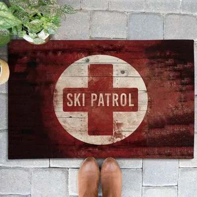 Laural Home Ski Patrol Outdoor Door Mat In Multicolor