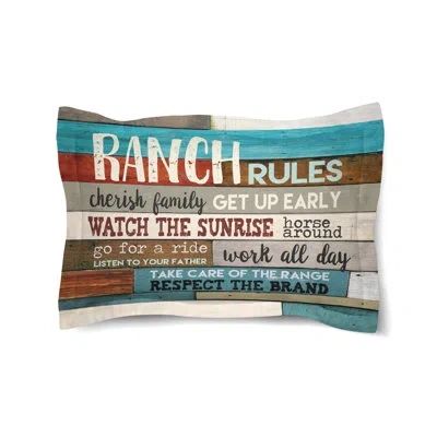 Laural Home Southwest Ranch Rules Standard Sham In Blue;brown