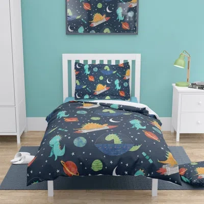 Laural Home Space-o-saurus Stars Comforter In Navy