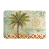 Laural Home Spice Palm Memory Foam Bath Rug In Green