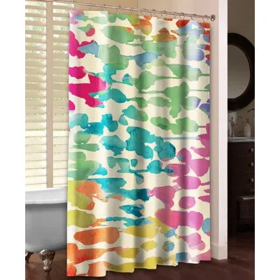 Laural Home Splashes Of Color Single Shower Curtain In Blue;green;purple