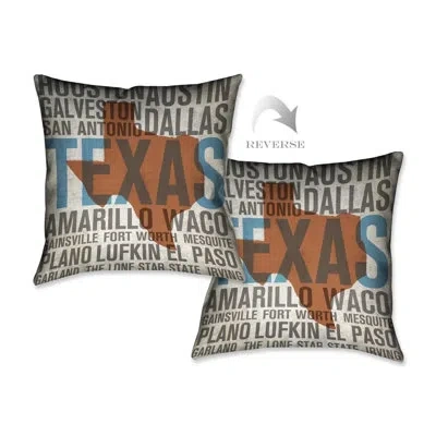 Laural Home States Texas Indoor Decorative Pillow In Multi