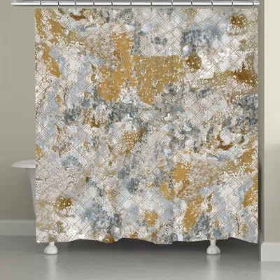 Laural Home Stone Wall 71" X 72" Shower Curtain In Brown;gray