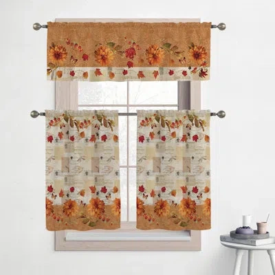 Laural Home Striped Tailored 28'' Kitchen Curtain In Orange
