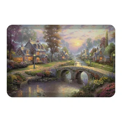 Laural Home Sunset On Lamplight Lane Anti-fatigue Mat In Green