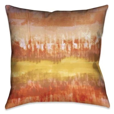 Laural Home Sunset Sunset Brown/yellow Outdoors Outdoor Throw Pillow
