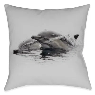 Laural Home Swimming Dolphins Indoor Pillow In Multi