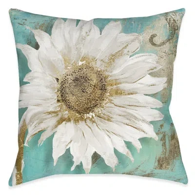 Laural Home Teal Floral Indoor Decorative Pillow In Multi