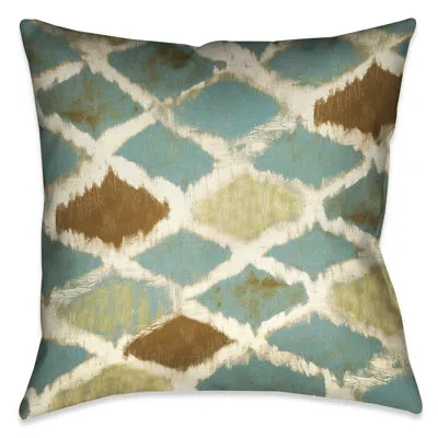 Laural Home Teal Thatch Teal Thatch Outdoor Throw Pillow In Multi
