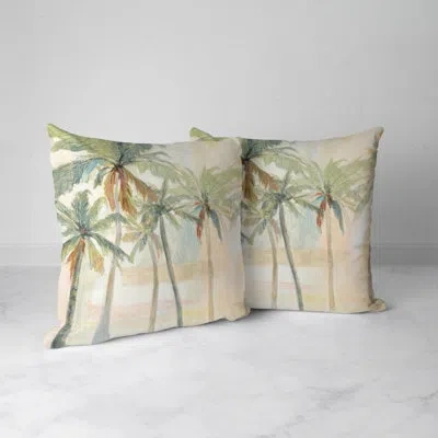 Laural Home The Palms Beach Outdoor Decorative Pillow In Brown;green