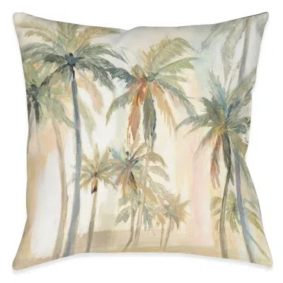 Laural Home The Palms Tropical Polyester Throw Pillow In Beige