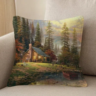 Laural Home Thomas Kinkade A Peace Retreat Indoor Decorative Pillow In Multi