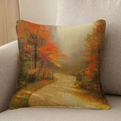 Laural Home Thomas Kinkade Autumn Lane Indoor Decorative Pillow In Multi
