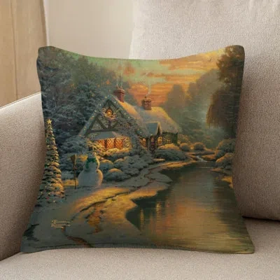 Laural Home Thomas Kinkade Christmas Evening Indoor Decorative Pillow In Multi
